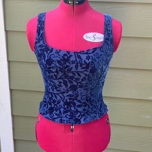 Blue Velvet Corset Top